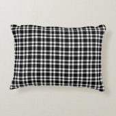 Black White Plaid Pattern アクセントクッション (裏面)