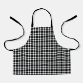 Black White Plaid Pattern エプロン (正面)