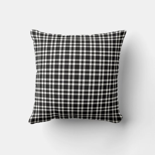 Black White Plaid Pattern クッション (裏面)