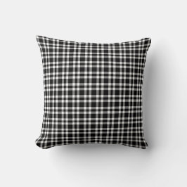Black White Plaid Pattern クッション