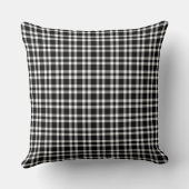 Black White Plaid Pattern クッション (裏面)
