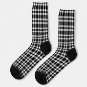 Black White Plaid Pattern ソックス (左)