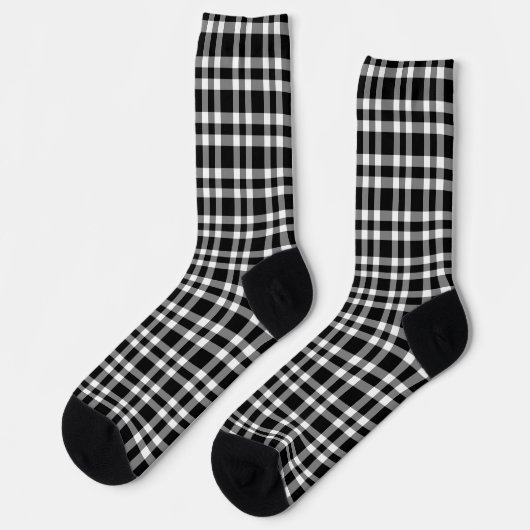 Black White Plaid Pattern ソックス (左)