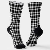 Black White Plaid Pattern ソックス (傾斜あり)