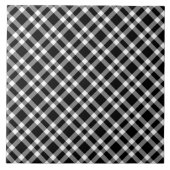 Black White Plaid Pattern タイル (正面)