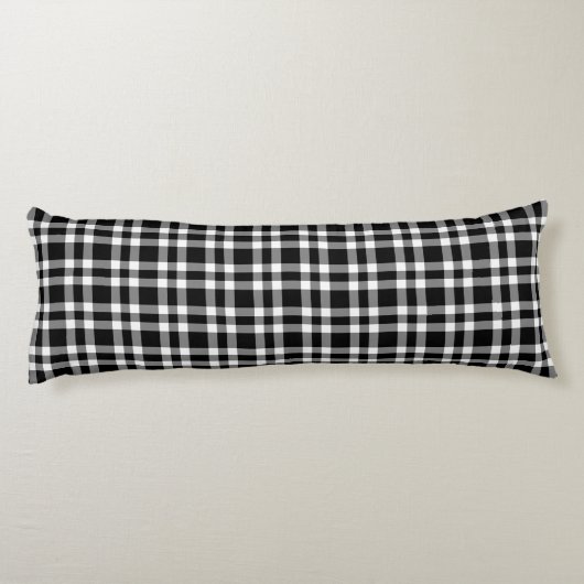 Black White Plaid Pattern ボディピロー (裏面)