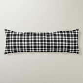 Black White Plaid Pattern ボディピロー (正面)