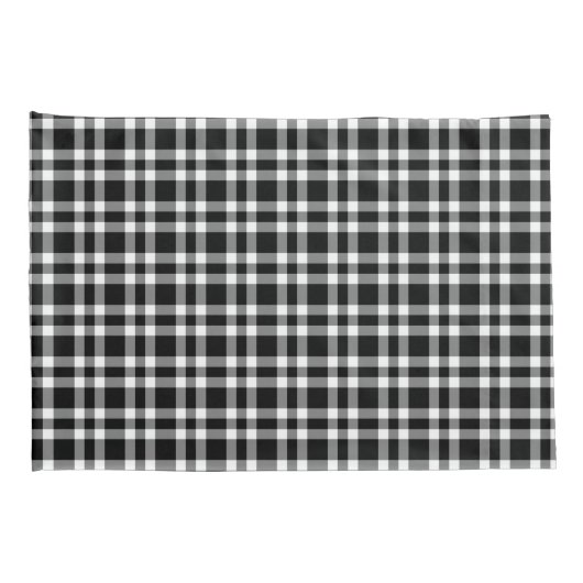 Black White Plaid Pattern 枕カバー (裏面-右)
