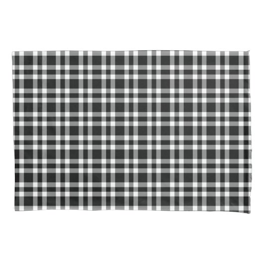 Black White Plaid Pattern 枕カバー (正面左)