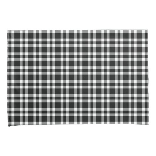Black White Plaid Pattern 枕カバー (正面右)