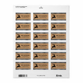 Black & White Plaid Reindeer Christmas Custom ラベル (フルシート)