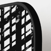 Black & White Plaid with Paint Splatter Crew Socks ピックルボールラケット (左詳細)