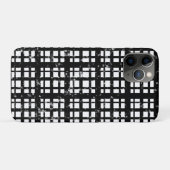 Black & White Plaid with Paint Splatter Crew Socks Case-Mate iPhoneケース (裏面(横))