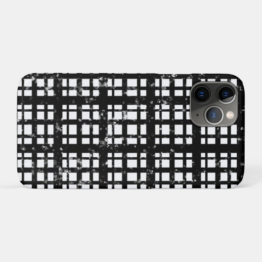 Black & White Plaid with Paint Splatter Crew Socks Case-Mate iPhoneケース (裏面(横))