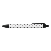 Black & White Polka Dot Christmas Print Pattern 黒ボールペン (トップ)