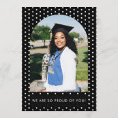 Black & White Polka Dots 2 Photo Graduation Party  招待状 (裏面)