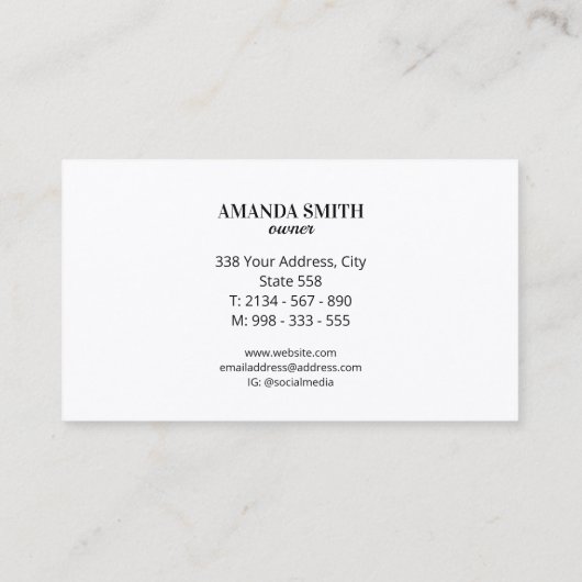 Black & White Polka Dots Paw Prints Business Card 名刺 (裏面)