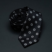 Black & White Polka Subtle Elegant ネクタイ