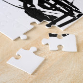 Black White Pop Art Football Helmet ジグソーパズル (側面)