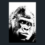 Black White Pop Art Gorilla ポスター<br><div class="desc">Digital Computer Animal Art - College Pop Art - Wild Animal Computer Images</div>
