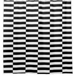 black white pop art grid stripes minimalist シャワーカーテン