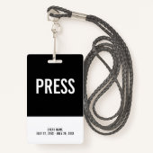 Black & White Press All Access PassイベントID バッジ (正面ランヤード)