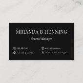 Black & White Professional Real Estate Agent Photo 名刺 (裏面)