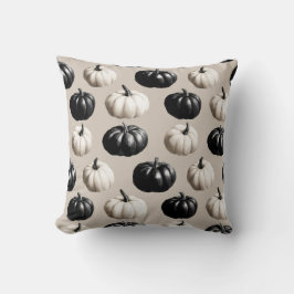 Black & White Pumpkin Fall Design クッション