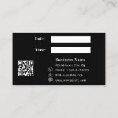 Black white QR business logo appointment card 割引カード (裏面)