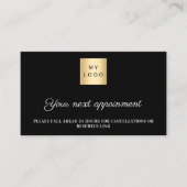 Black white QR business logo appointment card 割引カード (正面)