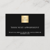 Black white QR business logo appointment card 割引カード (正面)