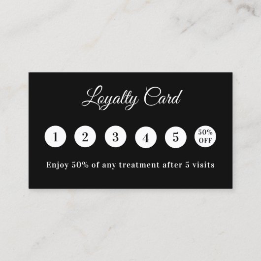 Black white qr code business logo loyalty card ロイヤリティカード (正面)