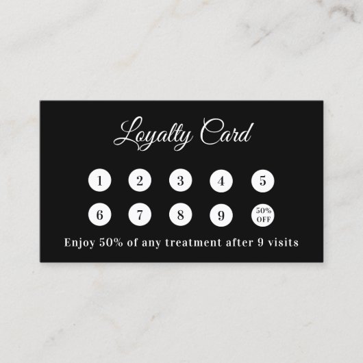 Black white qr code business logo loyalty card ロイヤリティカード (正面)