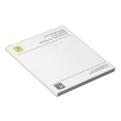 Black White QR Code Business Logo Modern  ノートパッド (アングル)