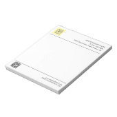 Black White QR Code Business Logo Modern  ノートパッド (回転)