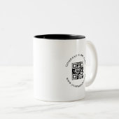 Black White QR Code Business Logo Promo mug ツートーンマグカップ (正面右)