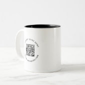 Black White QR Code Business Logo Promo mug ツートーンマグカップ (正面左)