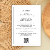 Black White Qr Code Minimal Wedding Details エンクロージャーカード