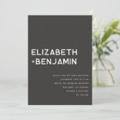 Black White QR Code Wedding Invitation with RSVP 招待状 (スタンド正面)