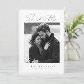 Black & White QR Code Wedding Photo Save The Date 招待状 (スタンド正面)