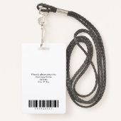 Black White Red Corporate Employee ID Badge バッジ (裏面ランヤード)