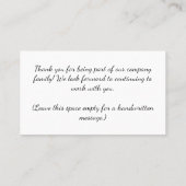 Black White Red Hearts Valentine's Day Thank You 名刺 (裏面)