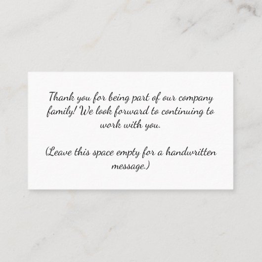 Black White Red Hearts Valentine's Day Thank You 名刺 (裏面)