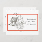Black、White、Red New Addressのお知らせ 案内ポストカード (正面/裏面)