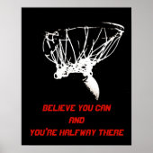 Black White Red Pop Art Basketball Poster ポスター (正面)