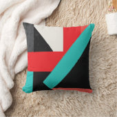 Black, White, Red & Teal Abstract Shapes クッション (ブランケット)