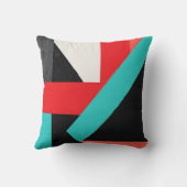 Black, White, Red & Teal Abstract Shapes クッション (裏面)