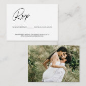 Black white reserved seat Photo wedding website エンクロージャーカード (正面/裏面)