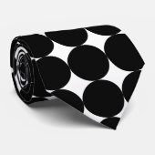 Black White Retro Geometric Circle Pattern ネクタイ (ロール)