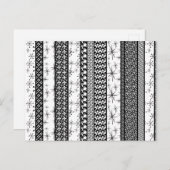 Black & White Retro Pattern Stripes 1 ポストカード (正面/裏面)